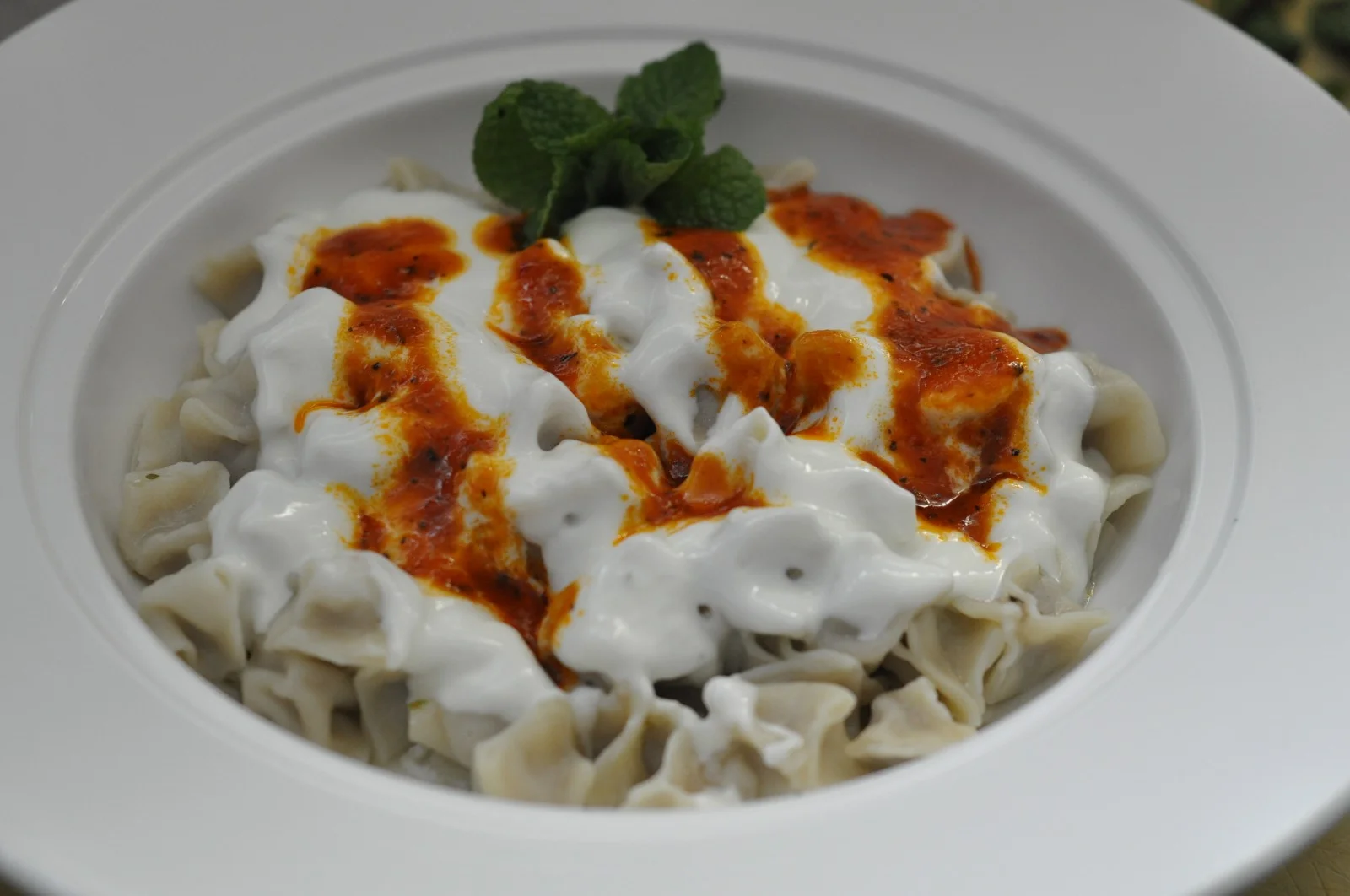 Manti — Turkish lamb dumplings, yogurt, sumac