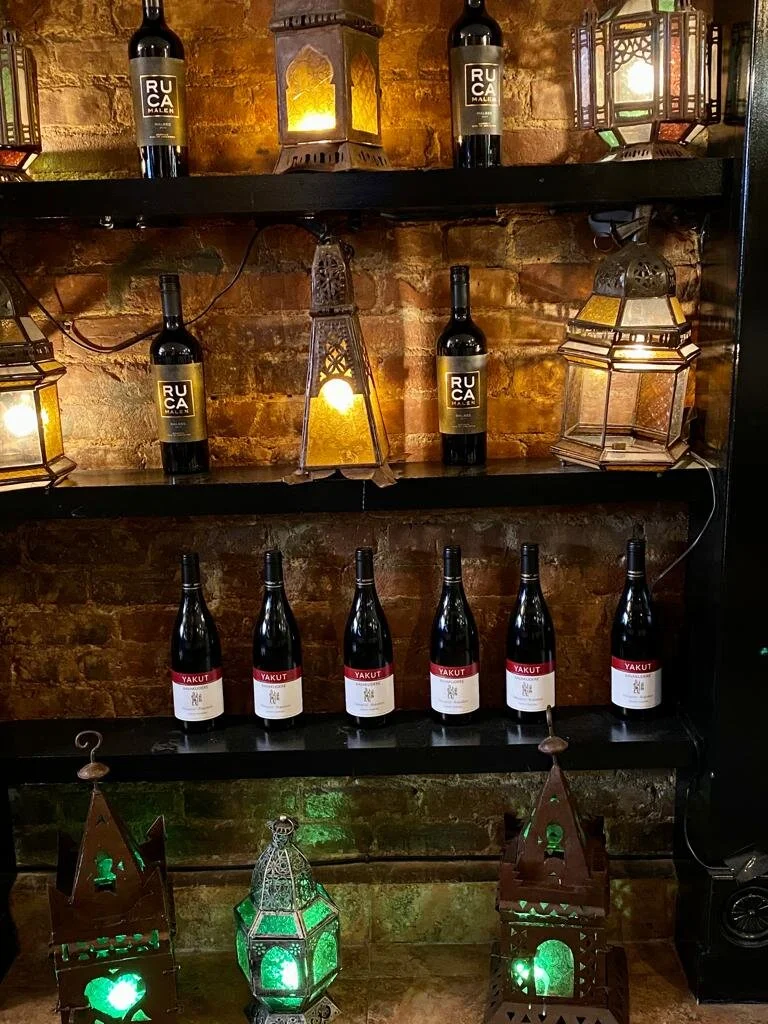The cave room — wine cellar with antique lanterns